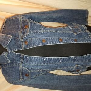 Vintage Blue Denim Jean Jacket with Classic Collar